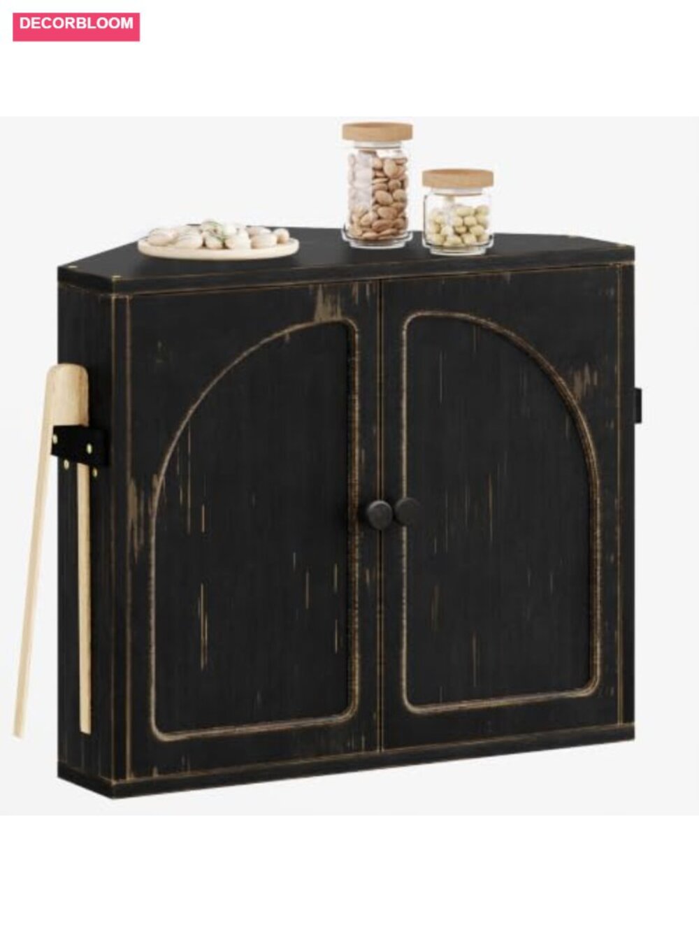 2 Tier Bamboo Bread Box for Kitchen Counter Corner Storage